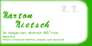 marton nietsch business card